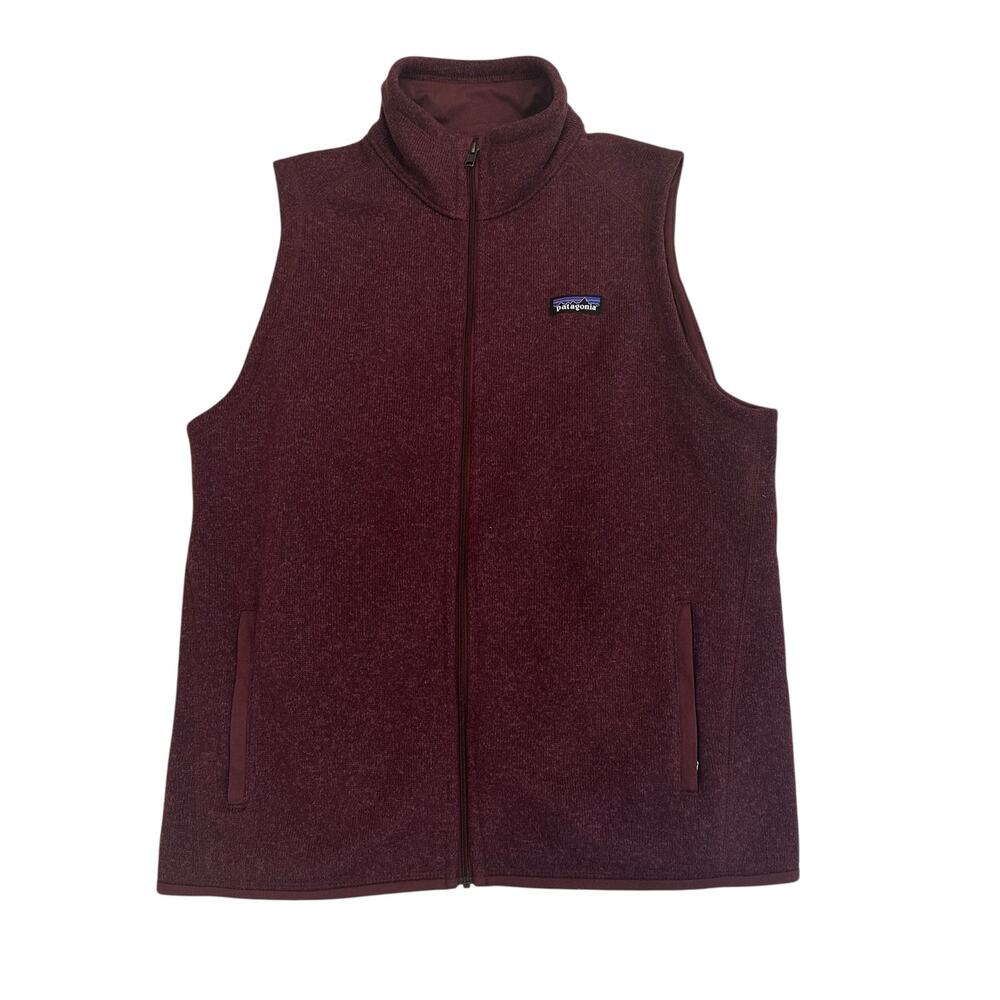 Patagonia Better Sweater Fleece Vest Womens L Burgundy Heather Hiking Outdoors